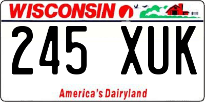 WI license plate 245XUK