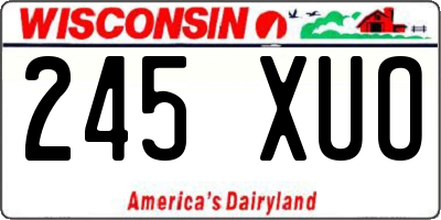 WI license plate 245XUO