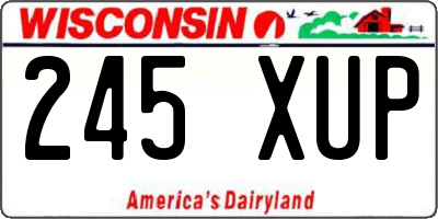 WI license plate 245XUP