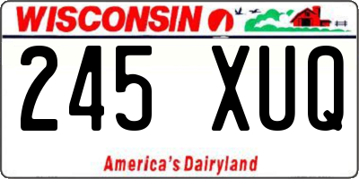 WI license plate 245XUQ
