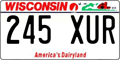WI license plate 245XUR