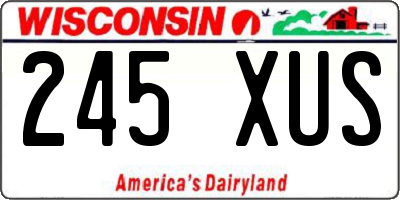 WI license plate 245XUS