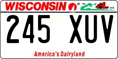 WI license plate 245XUV