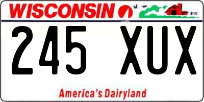 WI license plate 245XUX