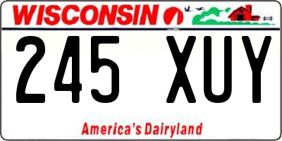 WI license plate 245XUY