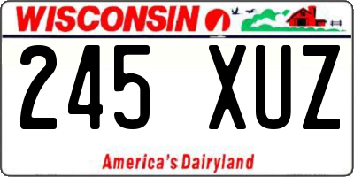 WI license plate 245XUZ