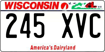 WI license plate 245XVC