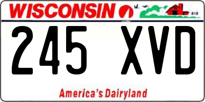 WI license plate 245XVD