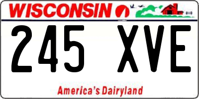 WI license plate 245XVE