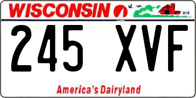 WI license plate 245XVF