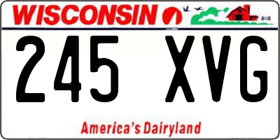 WI license plate 245XVG