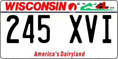 WI license plate 245XVI