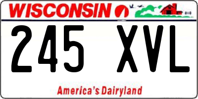 WI license plate 245XVL