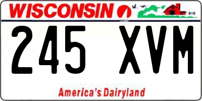 WI license plate 245XVM