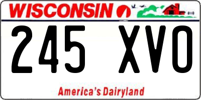 WI license plate 245XVO