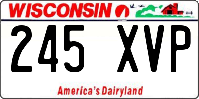 WI license plate 245XVP