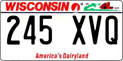 WI license plate 245XVQ