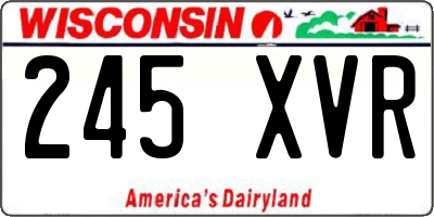 WI license plate 245XVR