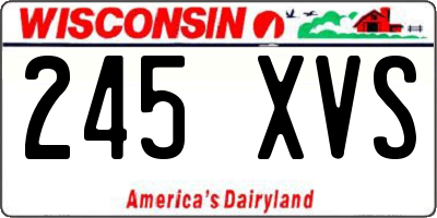 WI license plate 245XVS