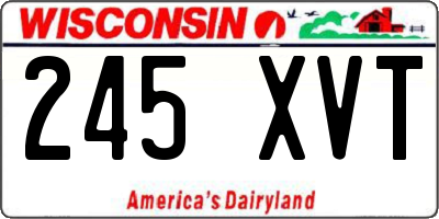 WI license plate 245XVT