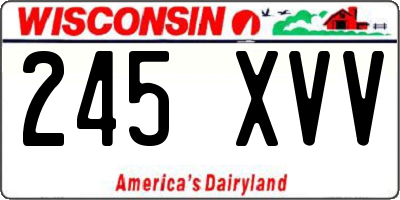 WI license plate 245XVV
