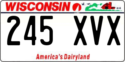 WI license plate 245XVX