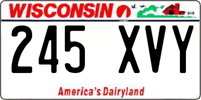 WI license plate 245XVY