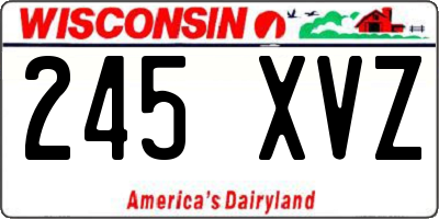 WI license plate 245XVZ
