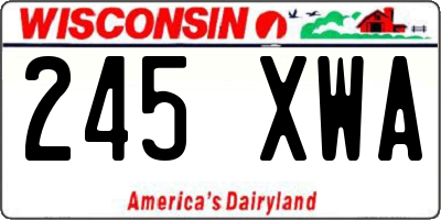 WI license plate 245XWA