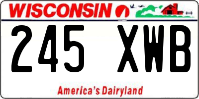 WI license plate 245XWB