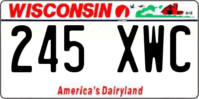 WI license plate 245XWC