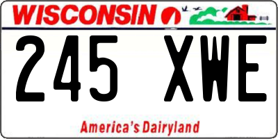 WI license plate 245XWE