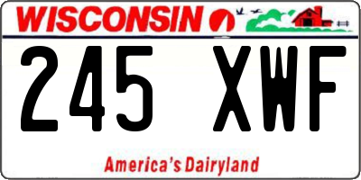 WI license plate 245XWF