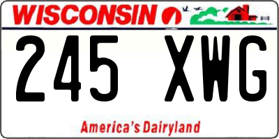 WI license plate 245XWG