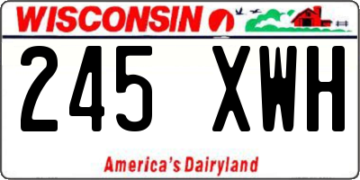 WI license plate 245XWH