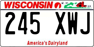 WI license plate 245XWJ