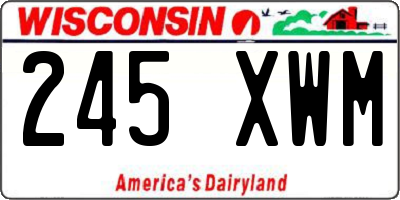 WI license plate 245XWM