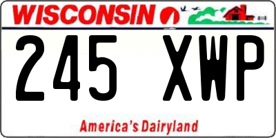 WI license plate 245XWP