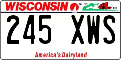 WI license plate 245XWS