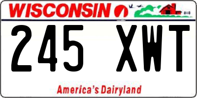WI license plate 245XWT