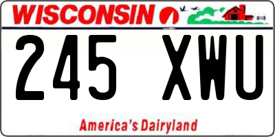 WI license plate 245XWU