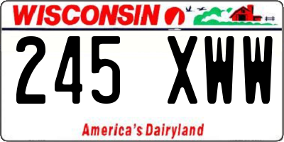 WI license plate 245XWW