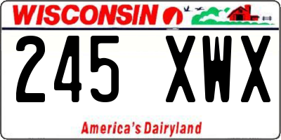 WI license plate 245XWX