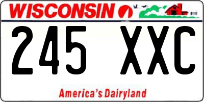 WI license plate 245XXC
