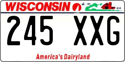 WI license plate 245XXG