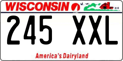 WI license plate 245XXL