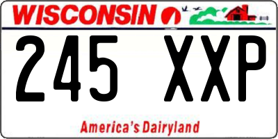WI license plate 245XXP
