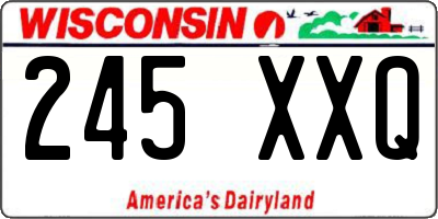 WI license plate 245XXQ
