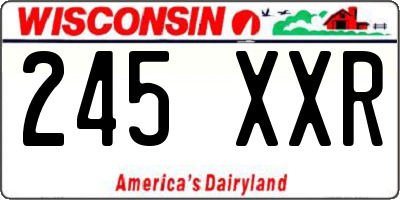 WI license plate 245XXR