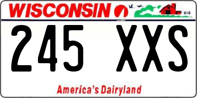 WI license plate 245XXS